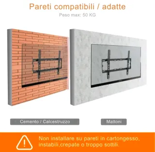 Staffa Tv Fissa Supporto A Muro Braccio DA 40"a85"