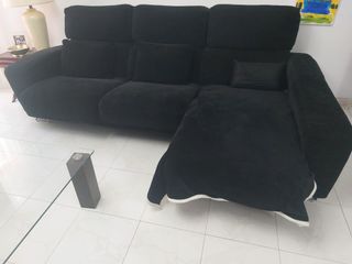 Sofá chaise longue negro