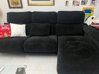 Sofá chaise longue negro