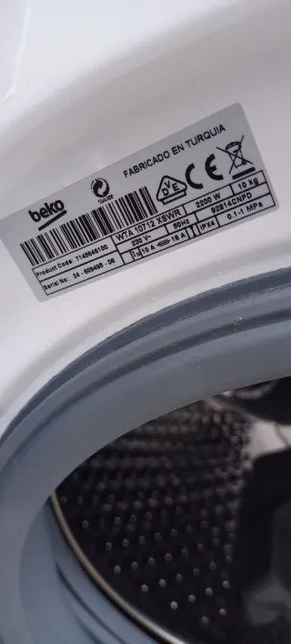 Lavadora Beko 10kg 1400 RPM Carga Frontal