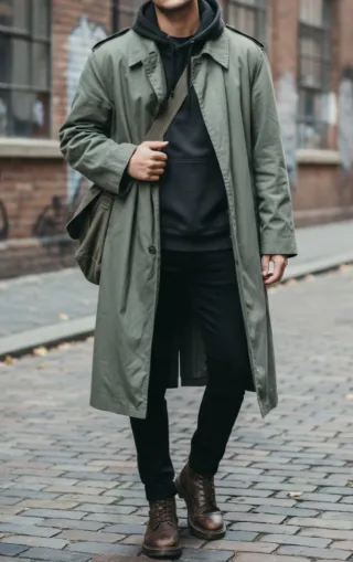 Gabardina militar vintage Ejército Francés 1990