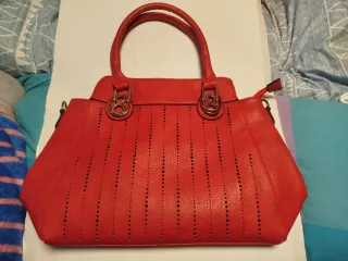 Bolso Rojo Grande Piel Sintética