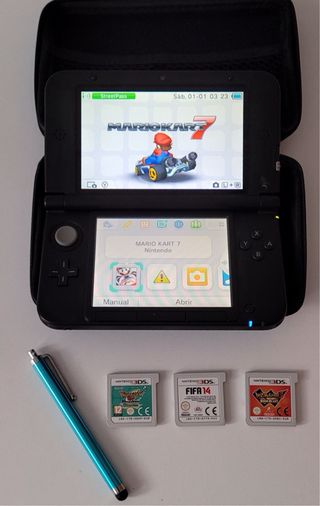 Nintendo 3DS XL Blu + 4 Giochi