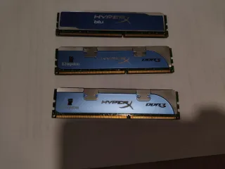 3 Memoria RAM Kingston HyperX DDR3 y blu total 8gb