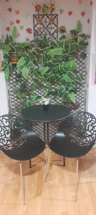 Gioco da Tavolo da Giardino con 2 Sedie Metalliche