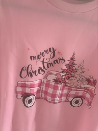 Sudadera rosa Merry Christmas con camión