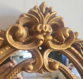 Espejo Ovalado Dorado Vintage Doble Marco