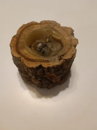 Candela rustica in legno