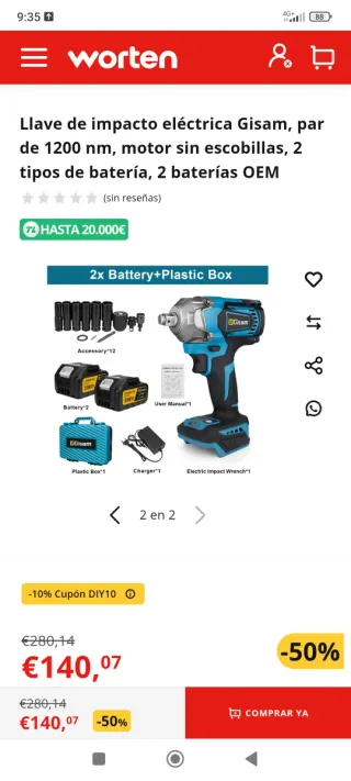 Pistola de impacto Gisam 1200nm