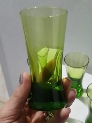 Bicchieri Murano vintage verdi - 6 pezzi