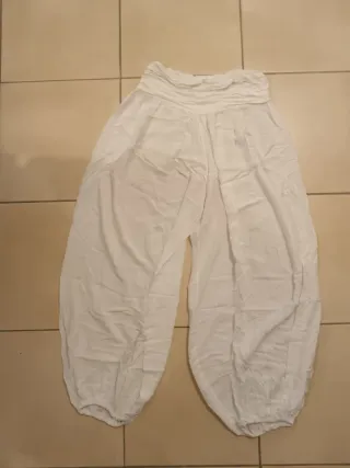 Pantalones anchos blancos talla única