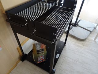 Barbacoa doble carbón metal negra