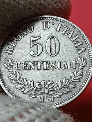 Moneta Regno d'Italia 50 Centesimi Argento