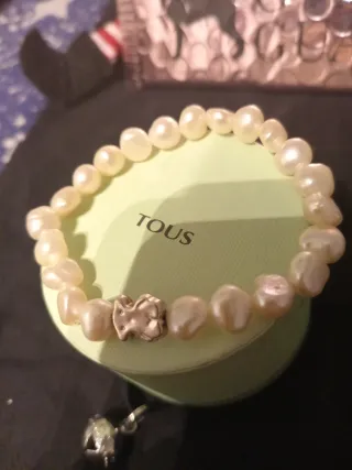 Pulsera Tous Perlas y Mariposa Plata