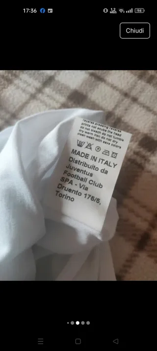 T-shirt Juventus Bianca Uomo/Donna Taglia S