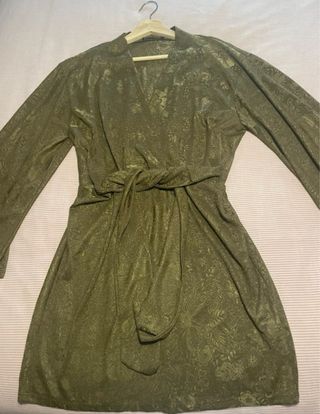 Vestido verde Zara estampado