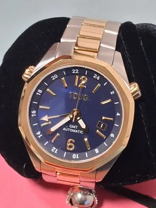 Reloj Tous GMT Automático Azul y Dorado