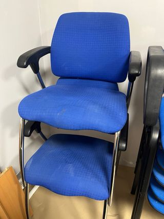 Lote 2 Sillas Oficina Azul/Negro