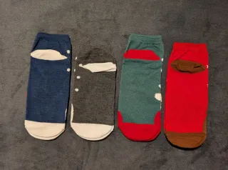 Calze natalizie con Babbo Natale e pupazzo di neve