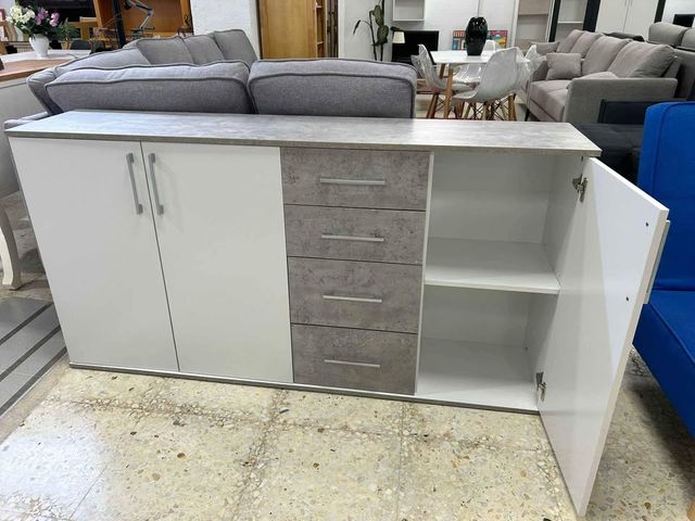 Comoda Aparador Joana 3 Puertas y 4 Cajones