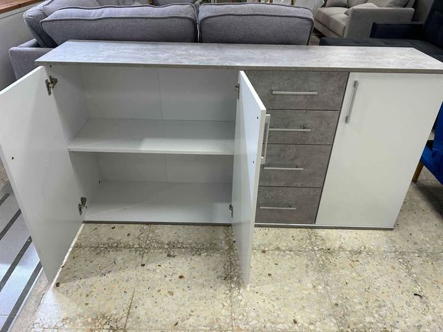 Comoda Aparador Joana 3 Puertas y 4 Cajones