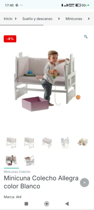 Minicuna colecho Allegra Blanca