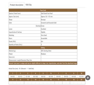 Pendientes Perla South Sea Dorada Plata