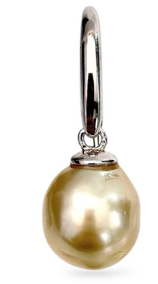 Pendientes Perla South Sea Dorada Plata