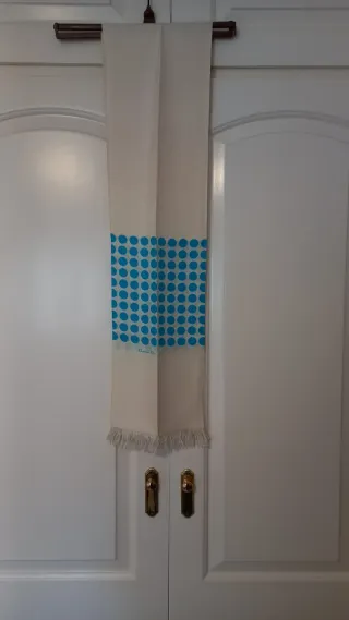 Pañuelo/bufanda Christian Dior lunares azul y blan