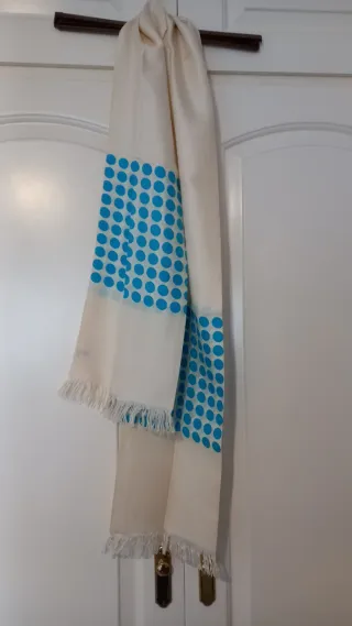 Pañuelo/bufanda Christian Dior lunares azul y blan