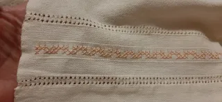 Asciugamano vintage ricamato a mano + uncinetto