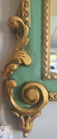 Specchio Palazzo Veneziano Dorato e Verde. Vintage.