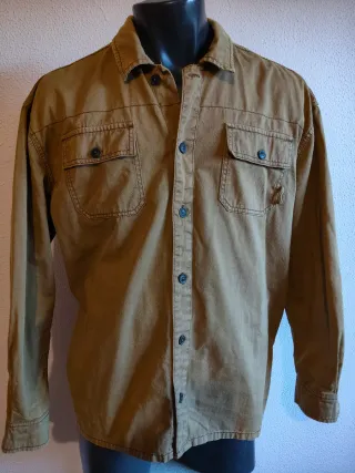 Camisa Blend Talla XL Marrón Estilo Vaquero