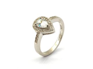 sortija plata 925mm con piedra con circonita t. 10 (15,92 mm)