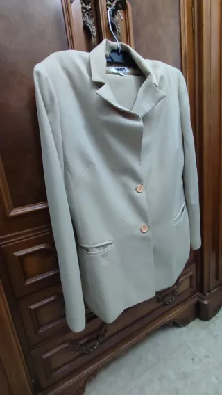 Traje chaqueta mujer UNIT beige 2 piezas