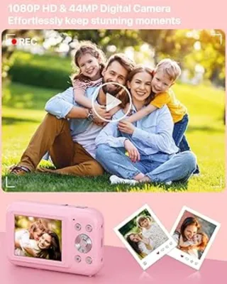 Cámara Digital Aureapix Rosa Full HD 1080p. Nueva.