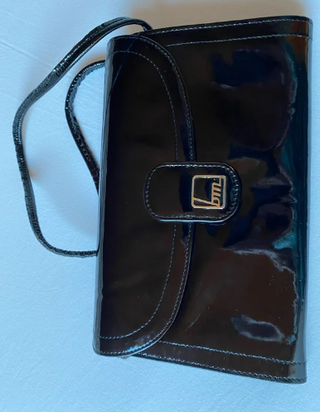 Bolso Cartera Charol Negro BM