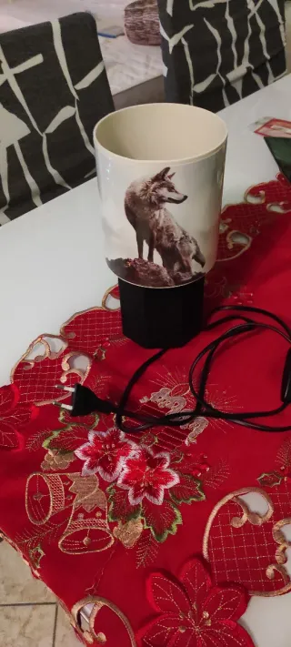 Lampada Paralume Lupo Arredo Rustico Tema Animale