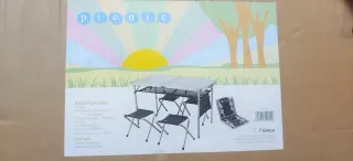 Tavolo e Sedie da Picnic in Alluminio Pieghevoli