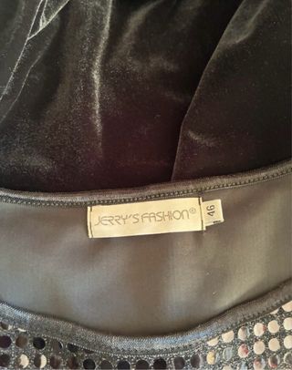 Top Terciopelo Lentejuelas Negro Talla 46