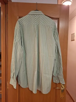 Camisa Tommy Hilfiger Rayas Verde y Blanca