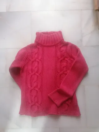 Jersey de lana rojo con trenzas