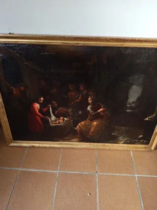 Óleo sobre lienzo siglo XVIII (Natividad)