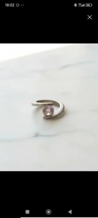 Anillo Plata Piedra Lunar Diseño Floral