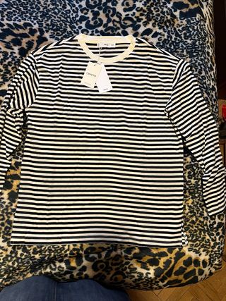 Camiseta Mango Talla S Rayas Manga Larga