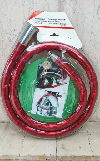 Lucchetto a pitone antifurto 150 cm rosso