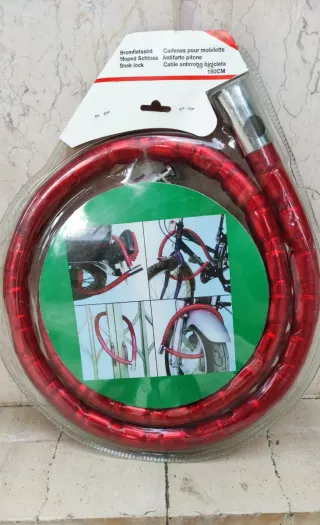 Lucchetto a pitone antifurto 150 cm rosso