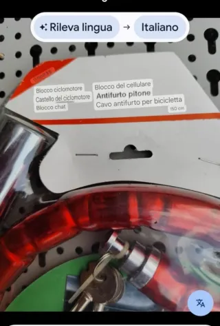 Lucchetto a pitone antifurto 150 cm rosso