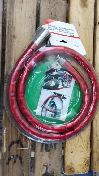 Lucchetto a pitone antifurto 150 cm rosso