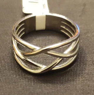 Anillo plata rodiada entrelazado